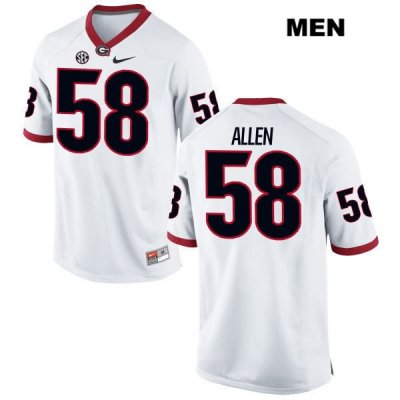 Men's Georgia Bulldogs NCAA #58 Pat Allen Nike Stitched White Authentic College Football Jersey ARG5054TO